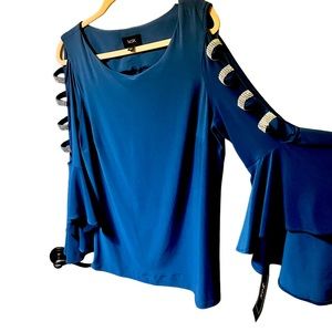 MSK Embellished Bell Sleeve Blouse